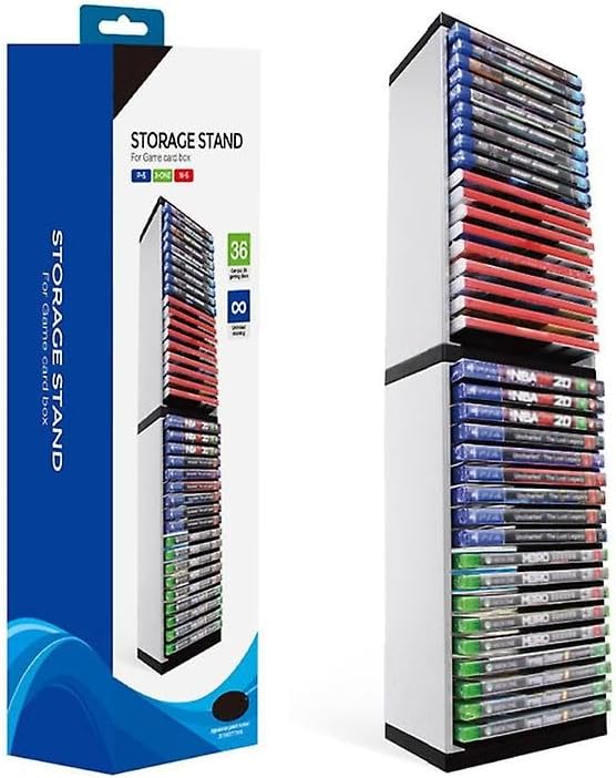 DOBE TP5-0519 Game Storage Stand Host disc double layer storage box for PS5 /PS4/PS3，XBOX ONES Xbox Series S & X/Xbox N-Switch. store 36 game discs.