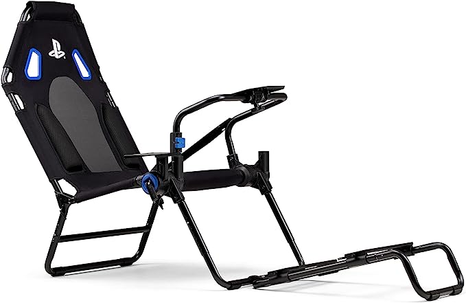 Next Level Racing GT Lite Playstation Edition Cockpit, Gear Shifter Support, Hard Mounting Pedals, Wheels & Shifter, Foldable, Black/Blue | NLR-S026