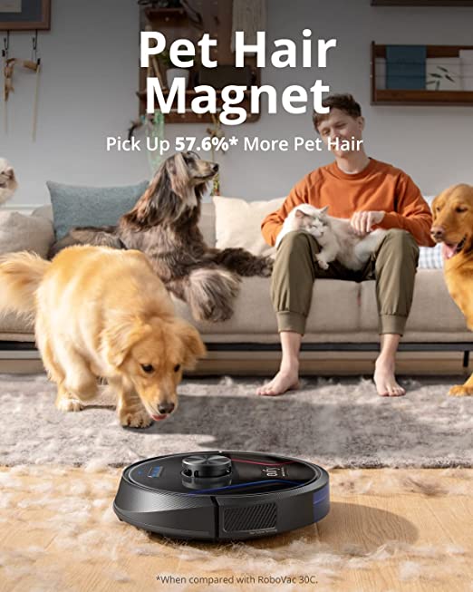 eufy RoboVac X8 Robot Vacuum Cleaner with iPath Laser Navigation, Twin-Turbine Technology Generates 2x 2000Pa Suction, Robotic Vacuum Cleaner with AI. Map 2.0 Technology, Wi-Fi, Perfect for Pet Owner