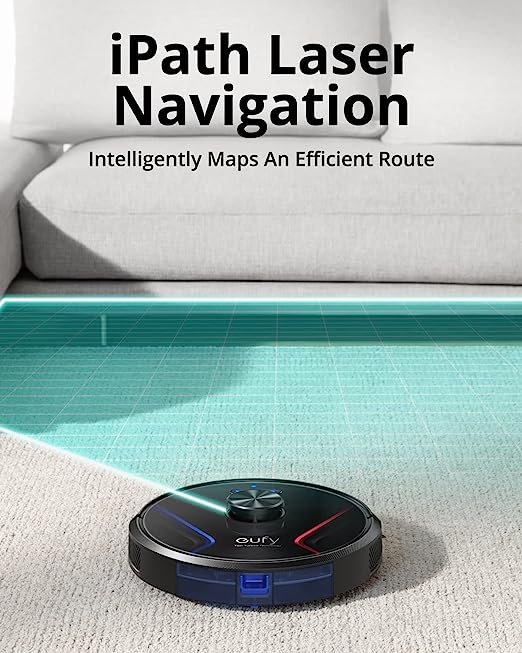 eufy RoboVac X8 Robot Vacuum Cleaner with iPath Laser Navigation, Twin-Turbine Technology Generates 2x 2000Pa Suction, Robotic Vacuum Cleaner with AI. Map 2.0 Technology, Wi-Fi, Perfect for Pet Owner