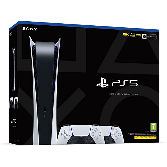 PlayStation 5 Digital Edition - Two DualSense Wireless Controllers Bundle