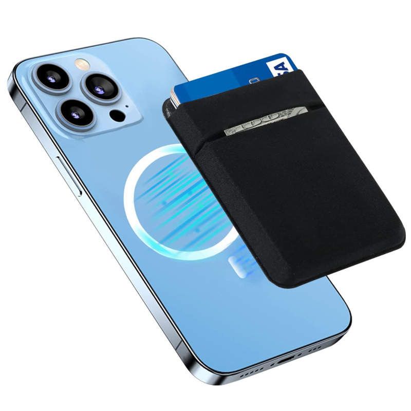 Slim Double Pocket Elastic Magnetic Card Wallet For iPhone 12 13 14 Pro Max