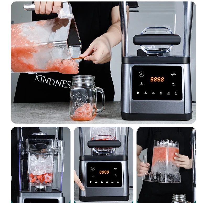 AONUOSI 2000W With Soundproof Cover 1.6L Heavy Duty Commercial Blender