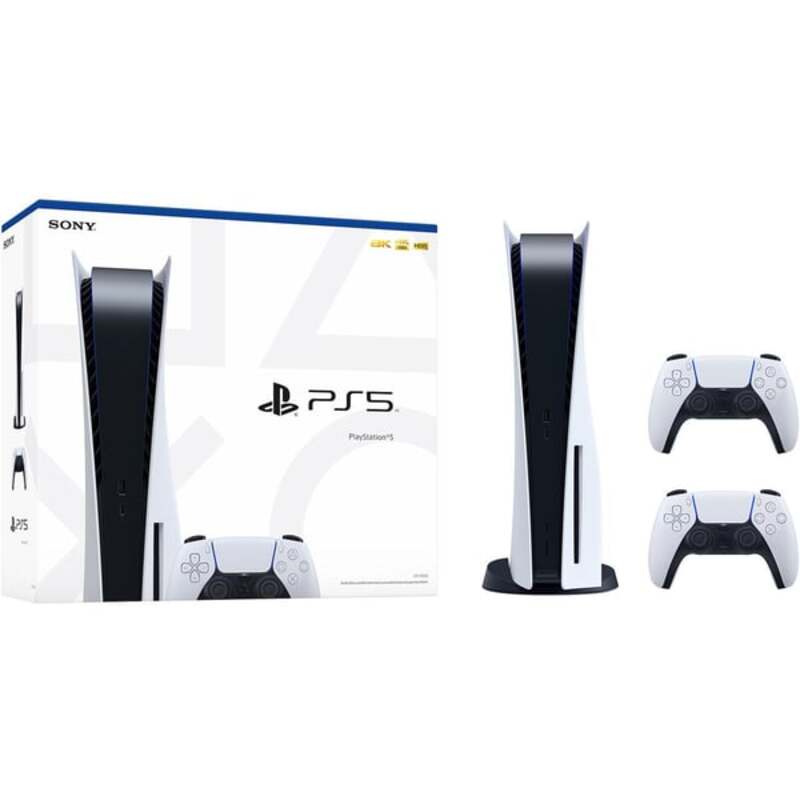 Sony PlayStation PS5 Disc Edition Console With Dual Controller - White