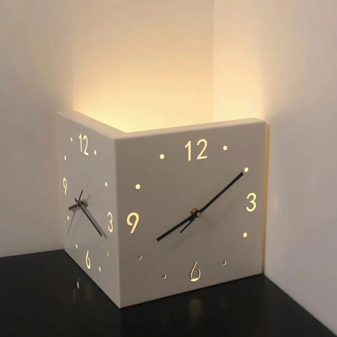 Corner Wall Clock Double Face LED Large Wall Clocks Square Digital Wall Decor Table Mute Clocks Living Room Decoration Ins Watch